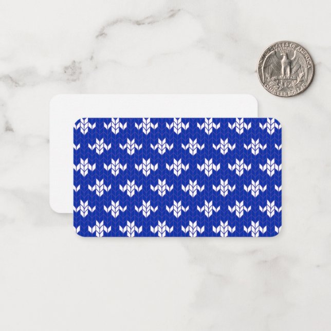 SCANDIA BLUE KNIT 3.5x2 Flat Card / Horizontal (Front/Back In Situ)