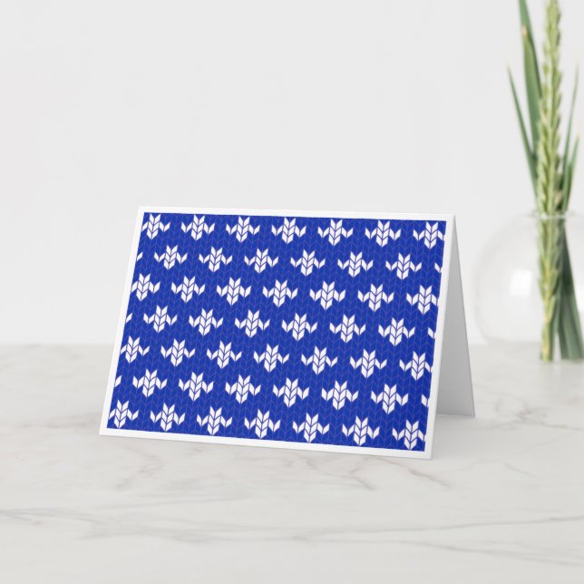SCANDIA BLUE KNIT Greeting Card / Horizontal (Front)