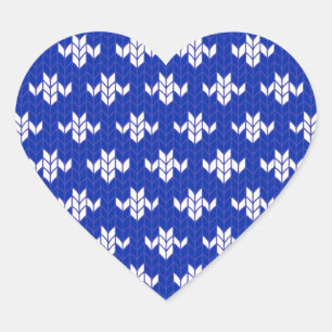 SCANDIA BLUE KNIT Heart Stickers