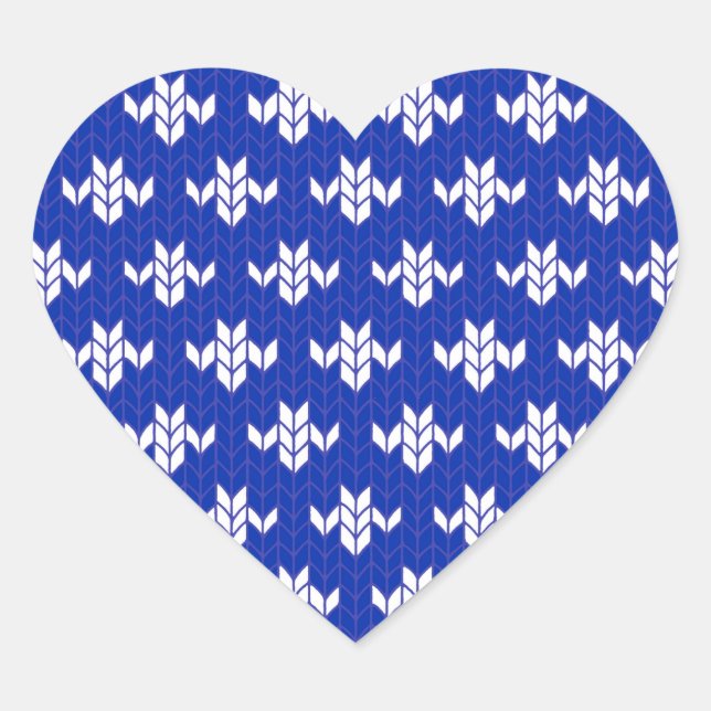 SCANDIA BLUE KNIT Heart Stickers (Front)