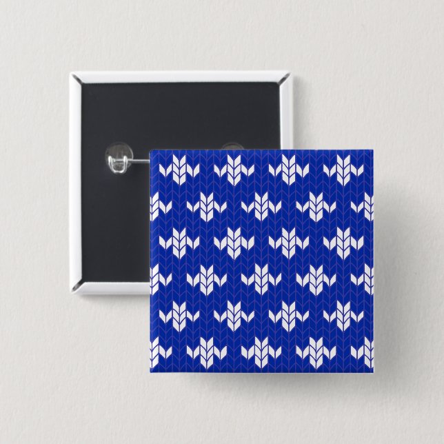 SCANDIA BLUE KNIT Square Pin Button (Front & Back)