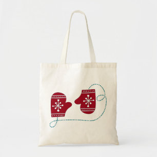 Scandia Christmas Moose Angel Blue And Red Scandia Tote Bag