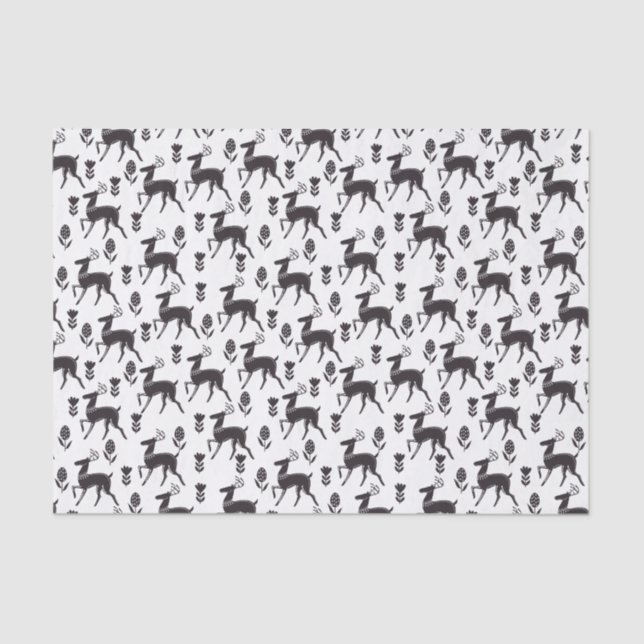 Scandia Folk Art Deer Tissue Paper (Front)