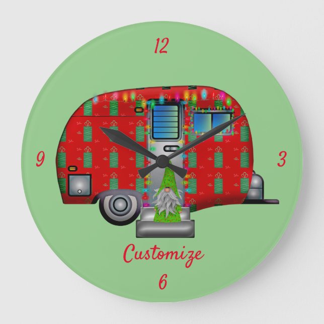 Scandia Gnome Caravan Thunder_Cove  Large Clock (Front)