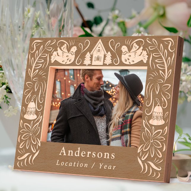 Scandinavia Family Christmas Etched Frames (Folktale Christmas Design. )