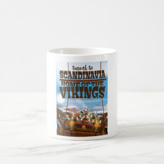 Scandinavia home of the vikings cartoon poster coffee mug