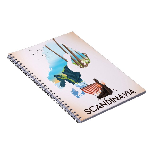 Scandinavia Map Viking travel poster Notebook (Right Side)