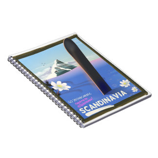 Scandinavia snowboard travel poster notebook