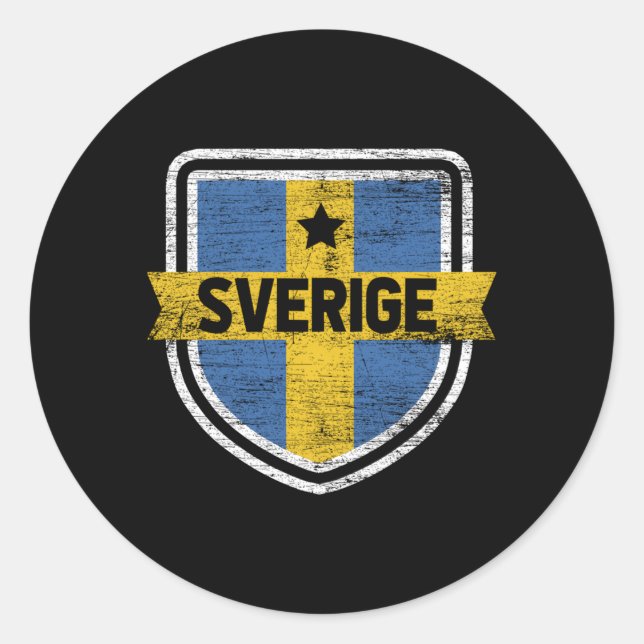 Scandinavia Sweden Sweden Grey Small Classic Round Sticker (Front)