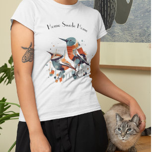 Scandinavian Abstract Birds, customisable T-Shirt