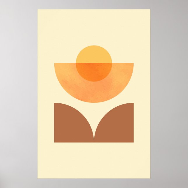 Scandinavian Abstract Geometric Circle Art Poster (Front)