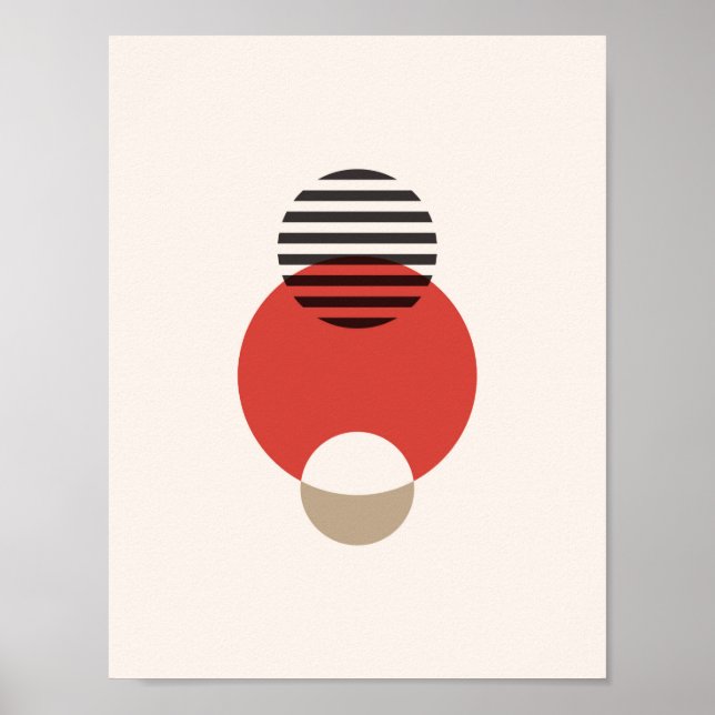 Scandinavian Abstract Geometric Circlet Art Poster (Front)