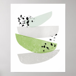 scandinavian, abstract greenery poster print