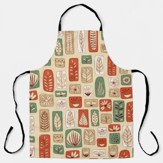 Scandinavian Abstract Leaves: Tile Design Apron