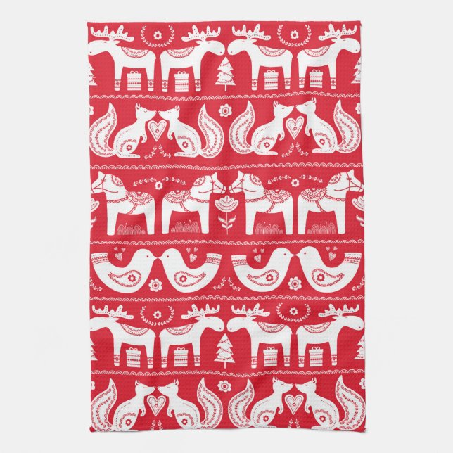 Scandinavian Animals Kitchen Towels (Vertical)