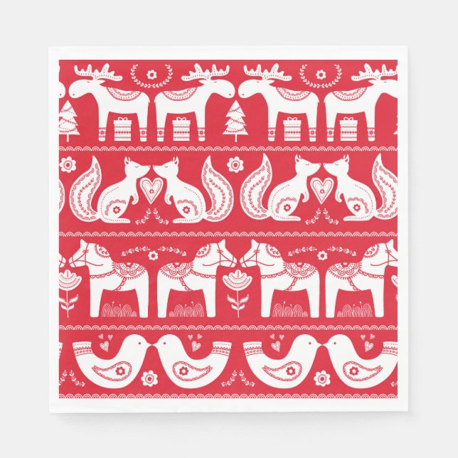 Scandinavian Animals Paper Napkins (Front)