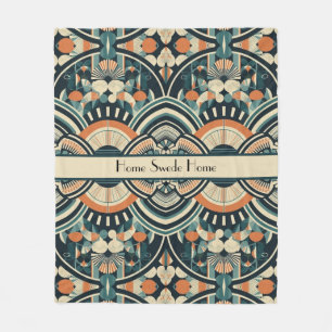 Scandinavian Art Deco customisable Fleece Blanket