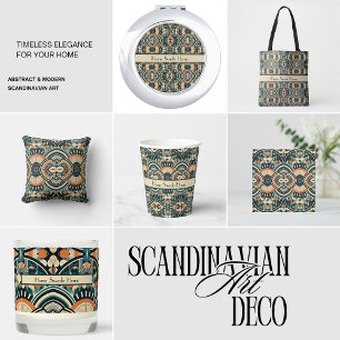 Scandinavian Art Deco customisable Glass Coaster