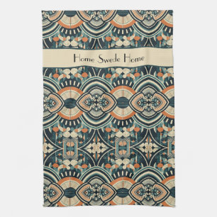 Scandinavian Art Deco customisable Tea Towel