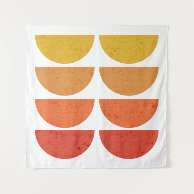 Scandinavian Art Midcentury Sunset Bowls Tapestry (Front)