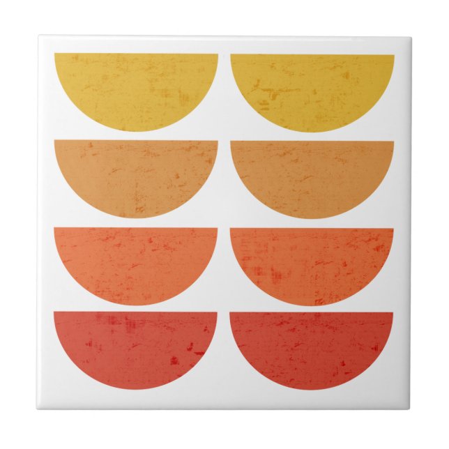 Scandinavian Art Midcentury Sunset Bowls Tile (Front)
