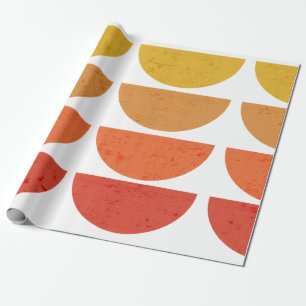 Scandinavian Art Midcentury Sunset Bowls Wrapping Paper