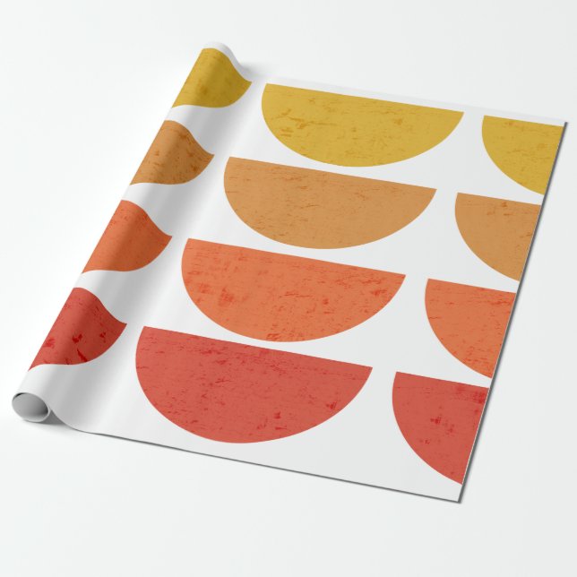 Scandinavian Art Midcentury Sunset Bowls Wrapping Paper (Unrolled)