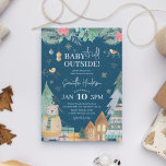 Scandinavian 'Baby it's Cold Outside' Baby Shower Invitation<br><div class="desc">Cute Winter Baby Shower Invitation - Design features Scandinavian illustrations of a little bear,  gifts,  christmas trees,  baubles,  snowlfakes,  birds and botanical winter foliage. The modern template uses white calligraphy script and serif fonts and includes the heading 'BABY it's cold Outside!' and is easy to customise.</div>