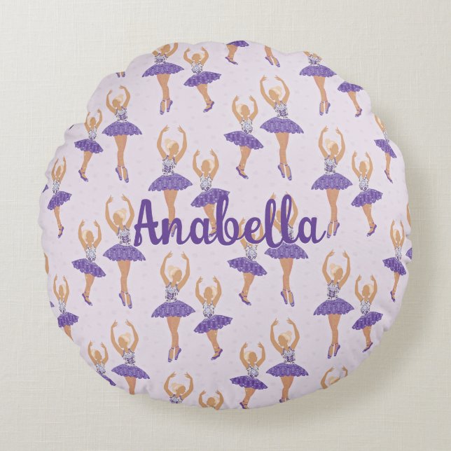 Scandinavian Ballet Ballerina Custom Round Cushion (Front)