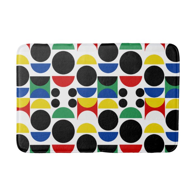 Scandinavian Bauhaus Mid-Century Pattern Bath Mat (Front)