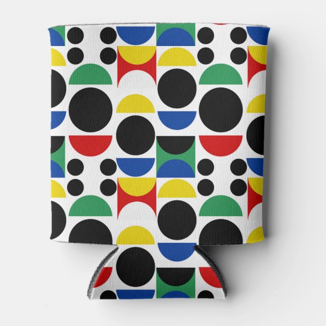 Scandinavian Bauhaus Mid-Century Pattern Can Cooler (Front)