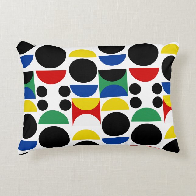 Scandinavian Bauhaus Mid-Century Pattern Decorative Cushion (Front)