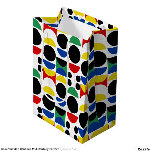 Scandinavian Bauhaus Mid-Century Pattern Medium Gift Bag
