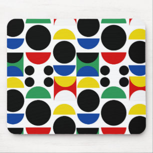 Scandinavian Bauhaus Mid-Century Pattern Mouse Mat
