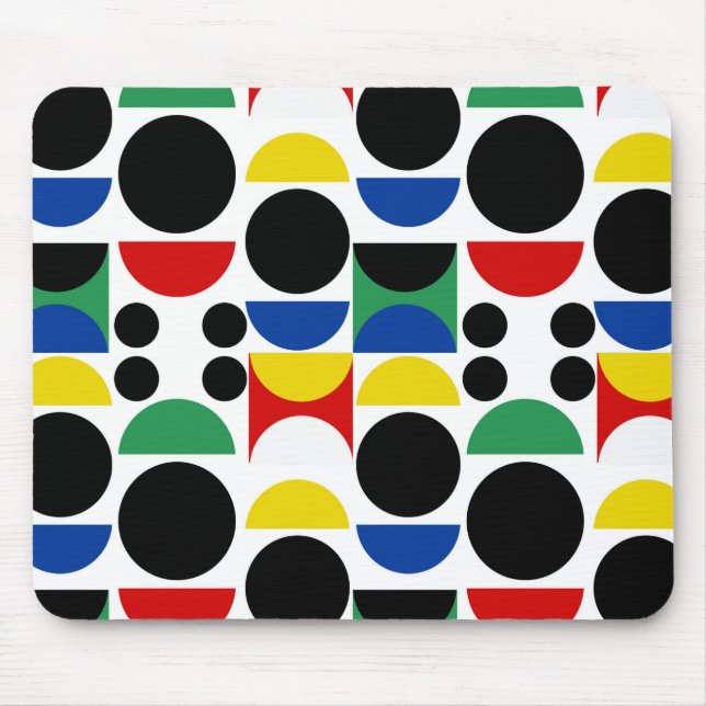 Scandinavian Bauhaus Mid-Century Pattern Mouse Mat (Front)