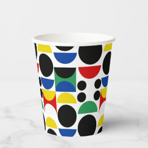 Scandinavian Bauhaus Mid-Century Pattern Paper Cups