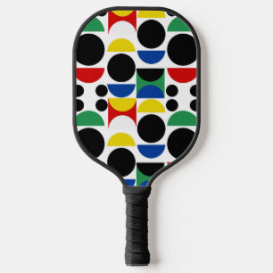 Scandinavian Bauhaus Mid-Century Pattern Pickleball Paddle