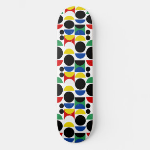 Scandinavian Bauhaus Mid-Century Pattern Skateboard