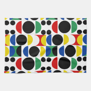 Scandinavian Bauhaus Mid-Century Pattern Tea Towel