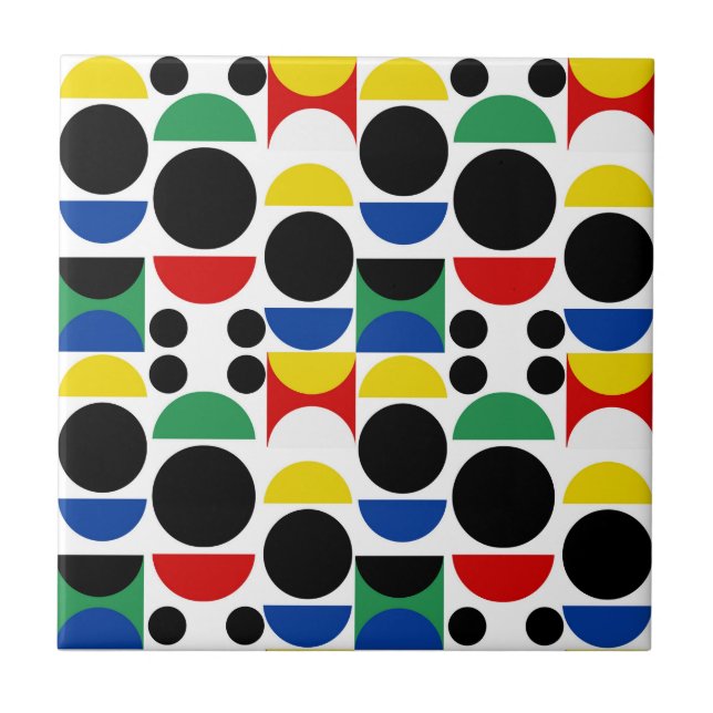 Scandinavian Bauhaus Mid-Century Pattern Tile (Front)