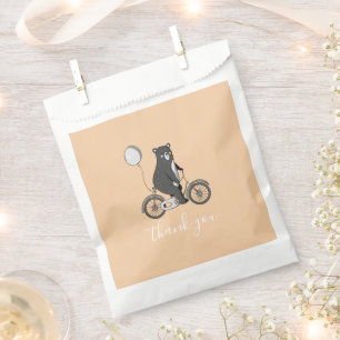 Scandinavian Bear on Bike Minimalist Thank You    Favour Bags