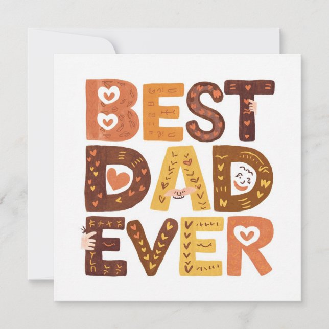 Scandinavian Best Dad Ever Father's Day Holiday Card (Front)