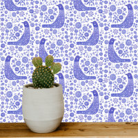 Scandinavian Birds Blue and White