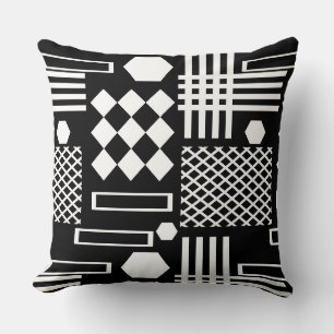 Scandinavian Black and white geometric shapes Cushion
