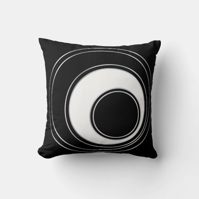 Scandinavian black and white, pattern, simple, min cushion (Front)