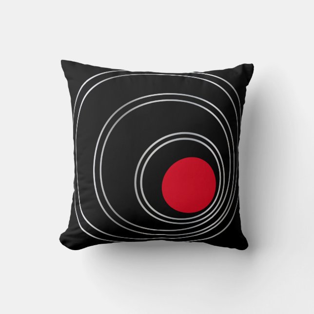 Scandinavian black and white, pattern, simple, min cushion (Front)