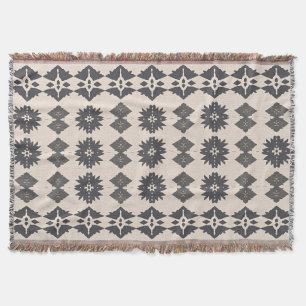 Scandinavian Boho Diamond Pattern Throw Blanket
