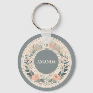 Scandinavian Boho Floral Key Ring