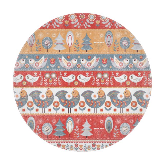 Scandinavian borders: vintage textile design. cutting board (Front)