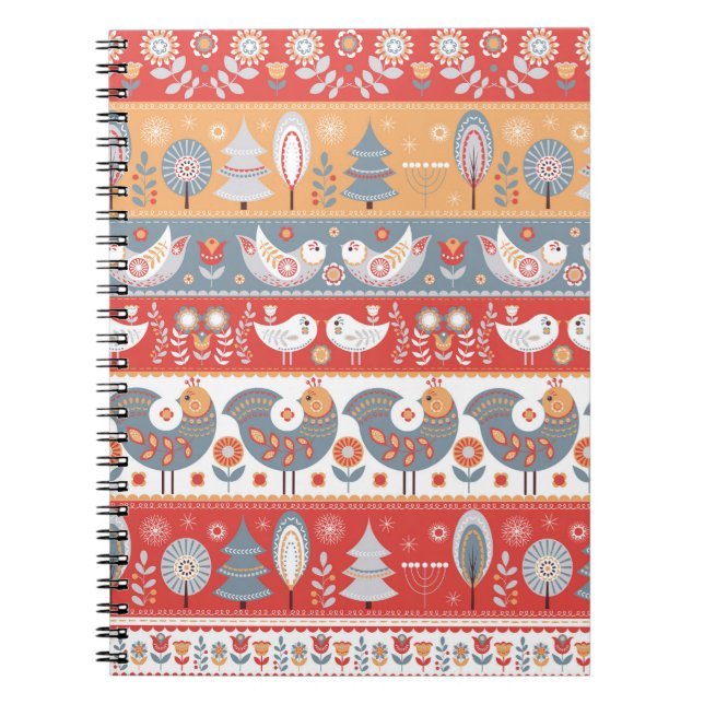Scandinavian borders: vintage textile design. notebook (Front)